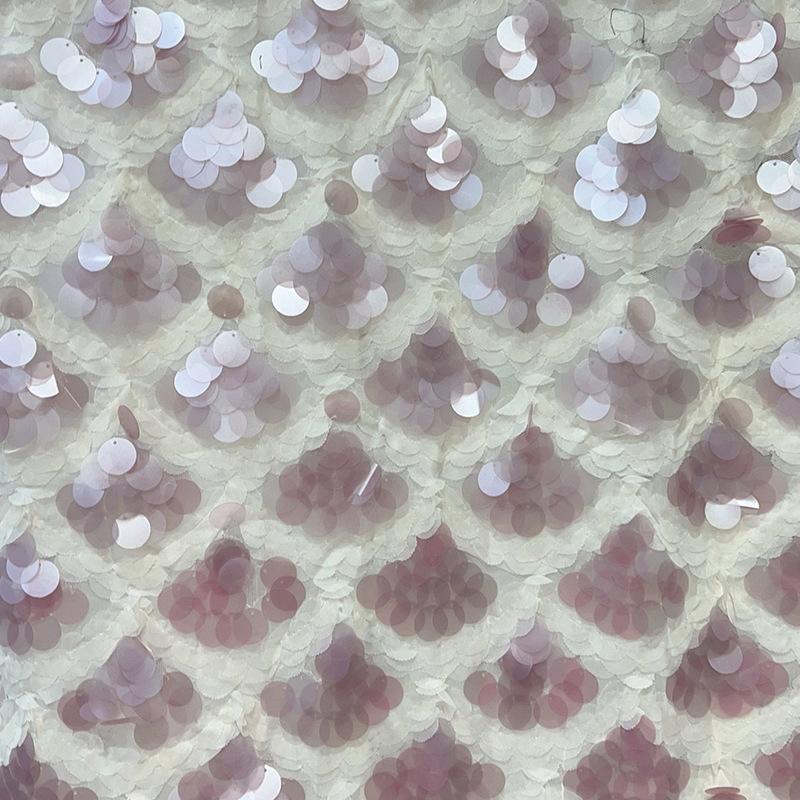 Mesh Base Cloth Sequin Embroidery Fabric Round Bead Sequin Lace Mesh Fabric For Diy Dewing Evening Dress Performance Clothes