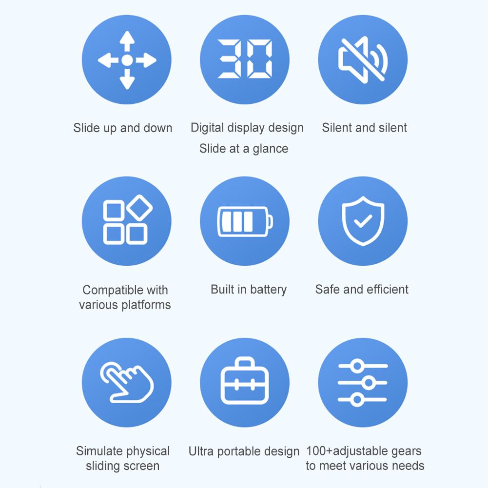 Digital Wireless Mobile Screen Slider Mute Bluetooth-Compatible Screen Swiping Device for Smart Phone Apps Video Live Streaming