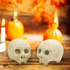 New Skull Ceramic Fireproof Set: 2-Piece Halloween Fire Basin Décor for Indoor & Outdoor Use