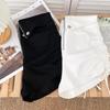 Summer High-Waist Zipper Pleated Bodycon Shorts for Women