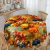 1 Piece Autumn Harvest Fruit And Vegetable Tablecloth, Vintage Thanksgiving Table Covering, Autumn Table Use