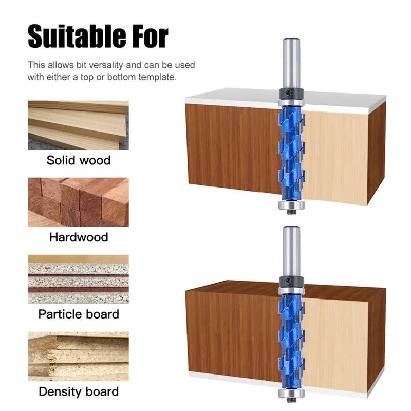 1pcs 12mm  Router Bit Flush Trim Double Bearing Solid Carbide Spiral Shank for Wood