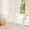 Romantic French Curtain Lace Curtain Finished American Pastoral Vintage Pearl White Tulle Fabric Room Bedroom Punch Hook Yarn