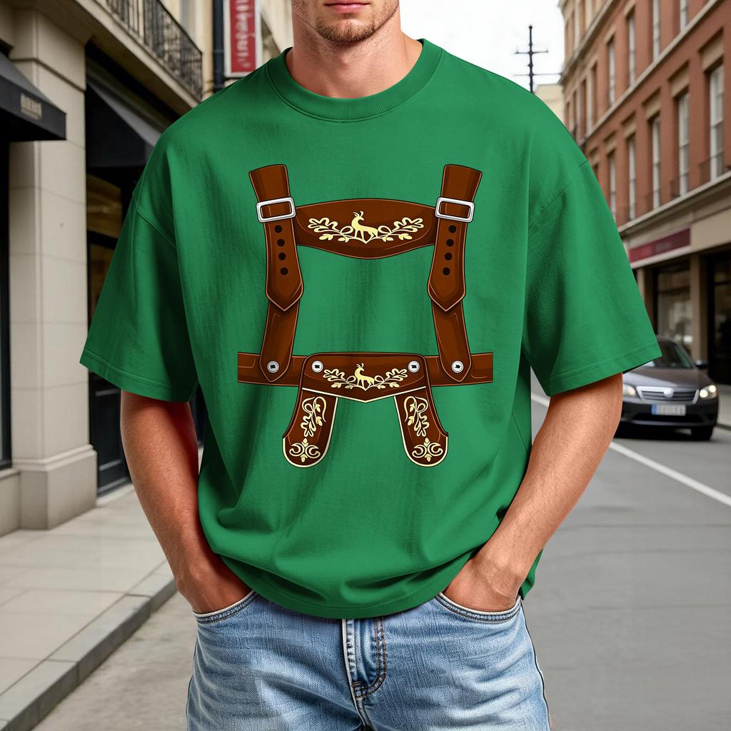 Men's Summer Crew Neck T Shirt Oktoberfest Print Short Sleeve Casual Comfortable Lightweight Tee for Outdoor Activities