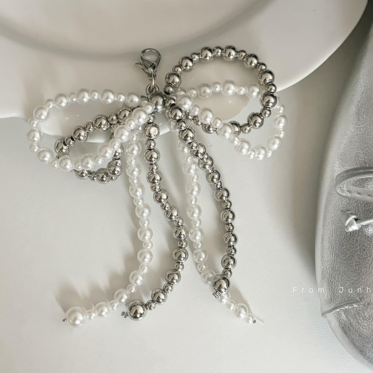 

Цельный АБС шарм для обуви, Твист жемчужина и металлическая бусина, Бант с кисточкой, Модный аксессуар для обуви и сумок