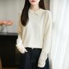 Women's French High-End Crochet Polo Collar Knitwear: Stylish Hollow-Out Lapel Sweater