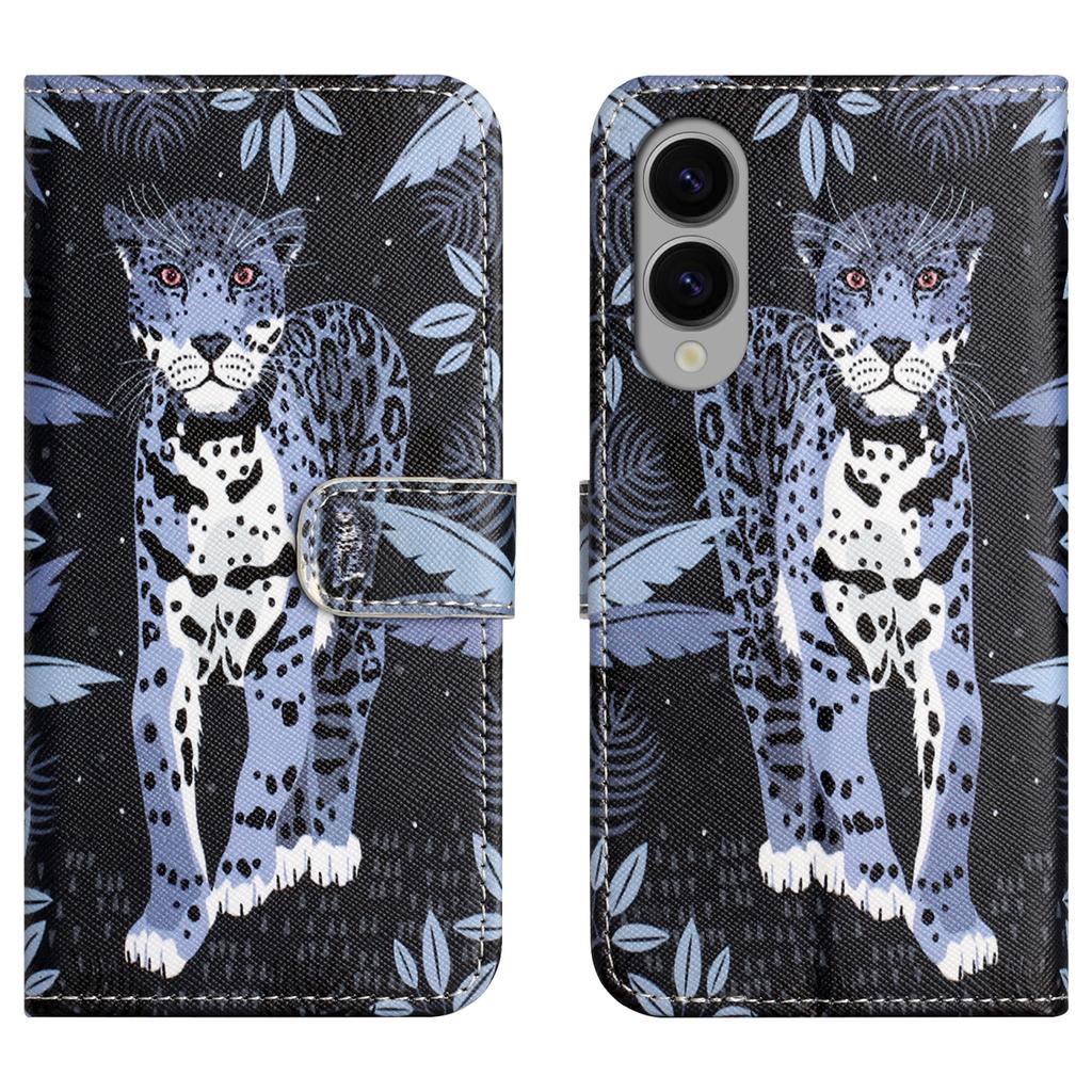 For Samsung Galaxy S25 Edge Case Pattern Print PU Leather Wallet Phone Cover Cross Texture