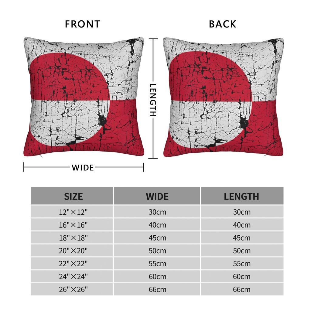 Pillow Cover Vintage Greenland Flag Cute Funny Pillow Case For Chair Sofa Home Decor Pillowcases