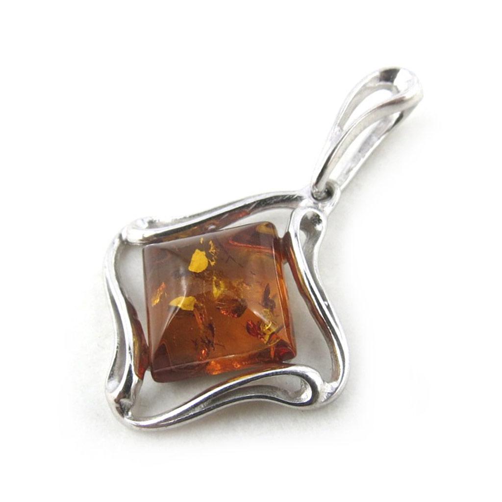 Les Trésors De Lily [N2180] - Silver Pendant 'Inspiration' Amber (rhodium-plated) - 21x21 Mm