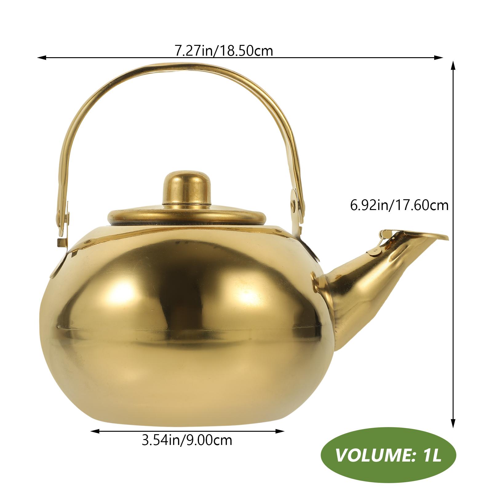 

Каструля з нержавіючої сталі з ручкою, що не нагрівається, для домашнього чаювання, кухонний чайник для води, побутовий чайник золотистий