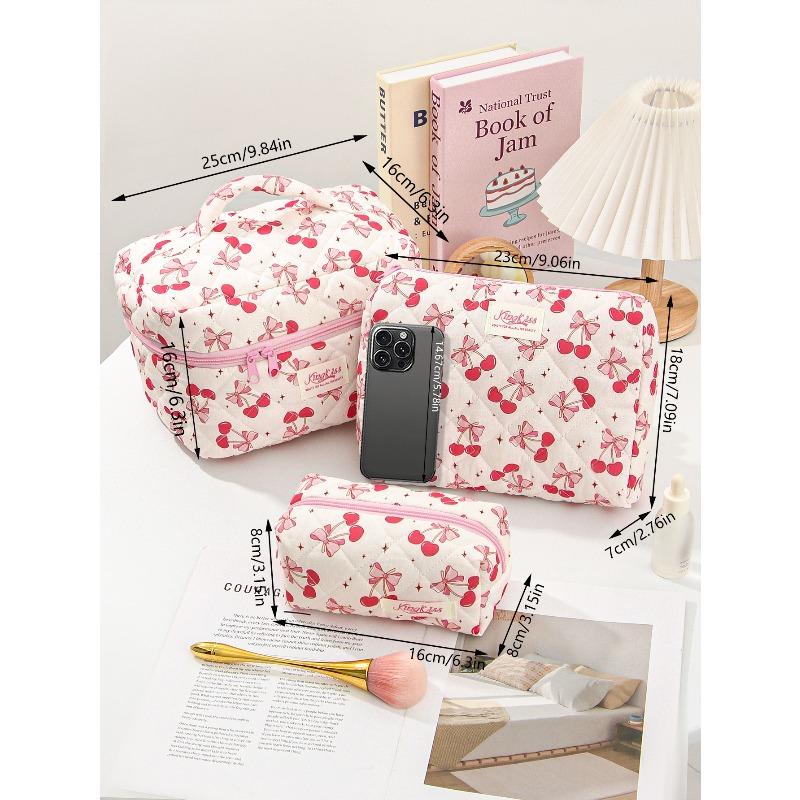 Simple Fresh Makeup Bag Large Capacity Multifunctional Cosmetic Storage Bag Portable Travel Toiletry Pouch for Cosmetics Brushes Toiletries Daily Use