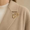 Brooch with Safety Pin, Abstract Irregular Metal Outline Lapel Pin, Versatile Accessory for Collar Cuffs Bags Gift