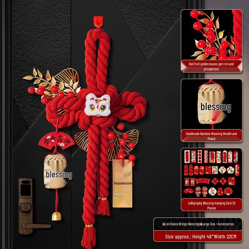 Housewarming Decor: Fu Character Door Handle Pendant Knot for New Home Ceremony