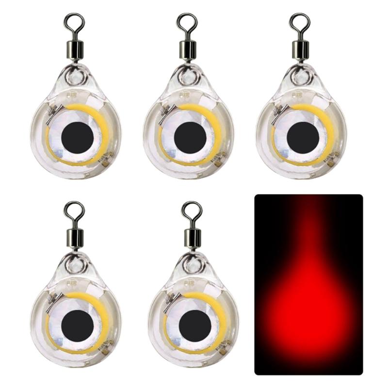 5Pcs Underwater Fishing Light Flashing Deep Water Fishing Light LED Fish Lures Lamp Outdoor Fishing Accessories