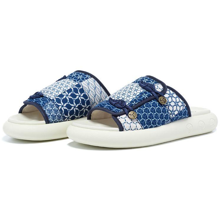 Li-Ning 1990 Retro Casual Silent Slide Sandals Women Sandals Deep-Iris-Blue ALFT024-1