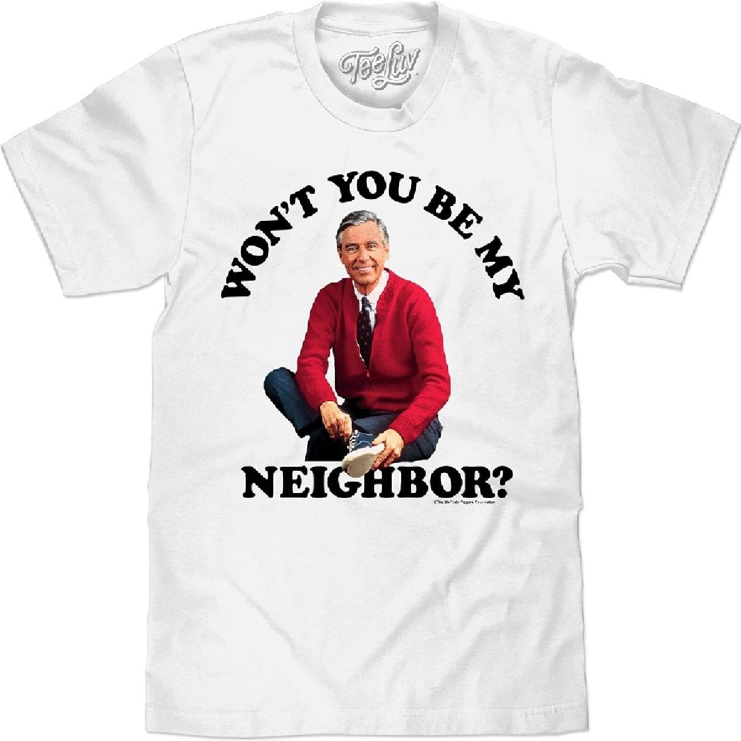 Tee Luv Men s Mr Rogers T-Shirt - Won t You Be My Neighbor Mister Rogers Shirt S