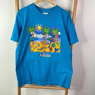 Vintage Royal Caribbean International Shirt Mens Extra Large Blue Beach Vacation