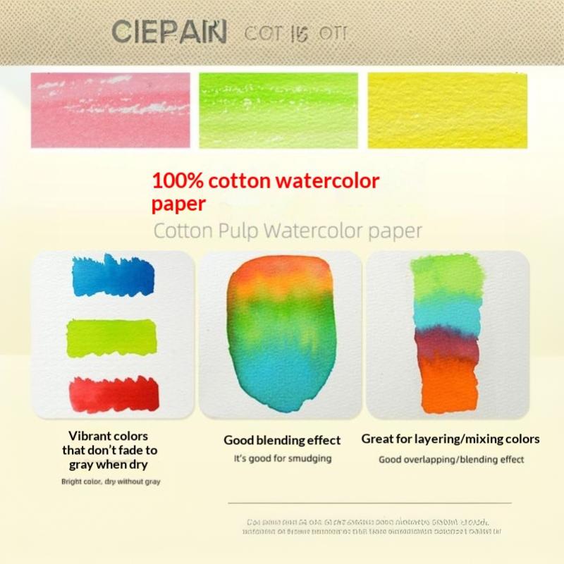 100% Cotton Artist Watercolor Paper Block 200G 20Sheets Professional Watercolor Sketchbook Pad For Painting Art Supplies
