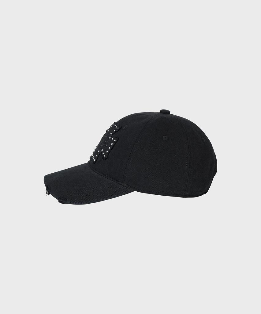 Alkialka Distressed Patch Ball Cap (Black)
