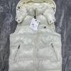 Unisex Thick Cotton Puffer Vest With Detachable Hood Stand Collar Winter Warm Sleeveless Jacket Men Women
