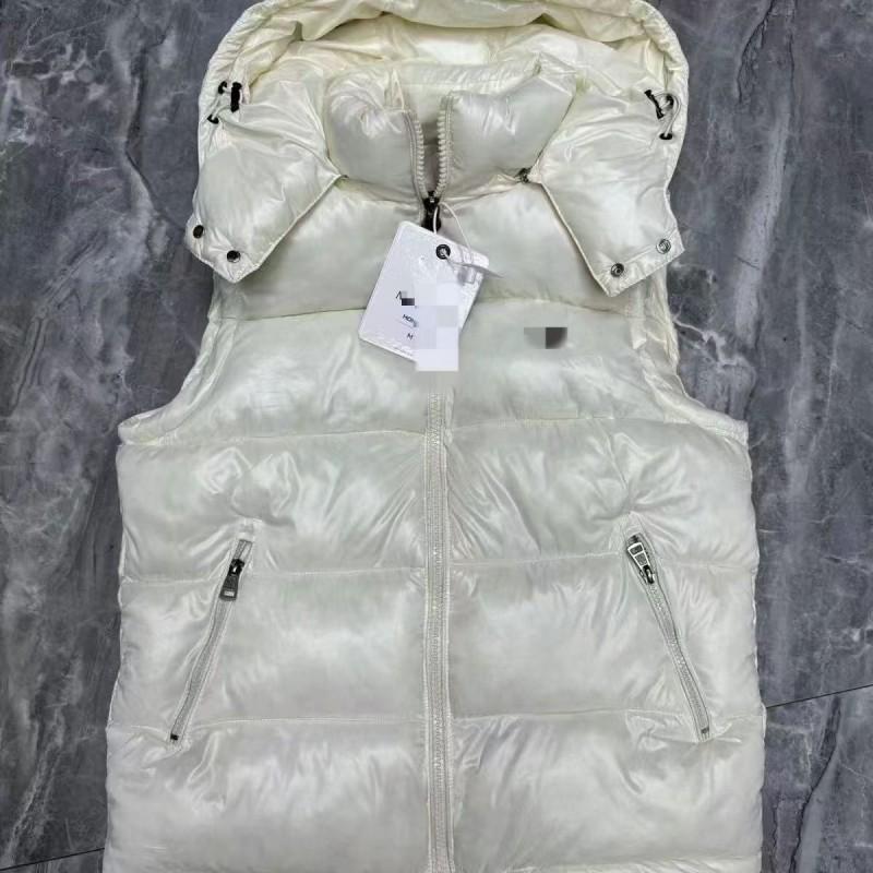 Unisex Thick Cotton Puffer Vest With Detachable Hood Stand Collar Winter Warm Sleeveless Jacket Men Women