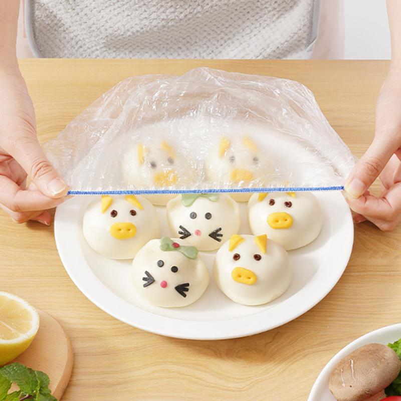 100 ks barevný jednorázový obal na potraviny Elastická plastová fólie potravinářské kvality Pe