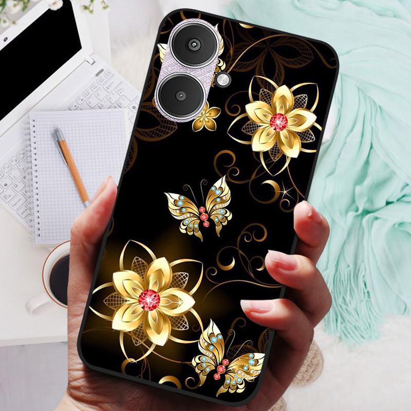 For Xiaomi Redmi 13C 5G Case Black Silicone Bumper Wolf Lions Soft TPU Covers for Xiaomi Redmi 13C 5G Funda Coque Protective