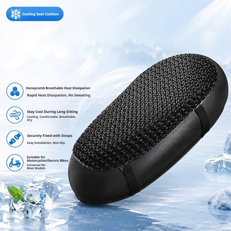 SEAMETAL Universal Motorcycle Summer Seat Pad Breathable PE Net Cover Sunproof Waterproof Cool Air Mat For Scooter E-Bike