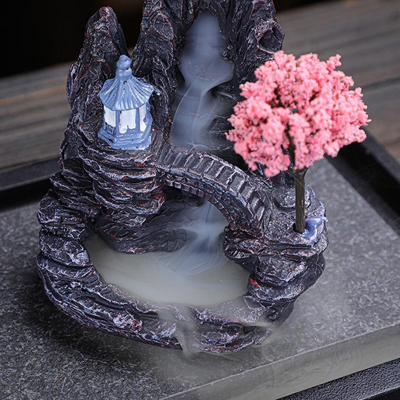 Resin Reflux Incense Burner Tower Sandalwood Decoration Home Indoor Aromatherapy Mosquito Repellent Incense Burner Ornament