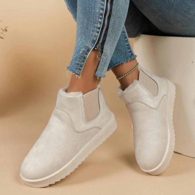 Fashion Winter Women Snow Boots Flats Platform Ladies Shoes Thickened Fluff Luxury Ankle Boots Women Short Plush Warm Casual Shoes Women