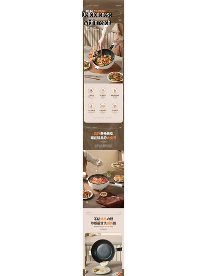 Multi-Functional Electric Wok: Steaming, Boiling, Frying - Compact Dormitory Cooking Pot