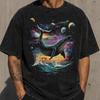 Vintage Washed Whale T-Shirt and Kids Tshirt, Cosmic Ocean Graphic Tee, Galaxy Whale Shirt and Kids Tshirt, Space Whale Art, Unisex Nature Lover Gift