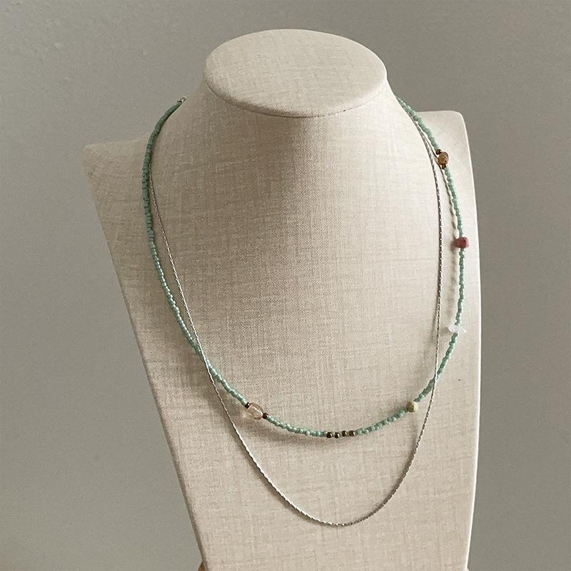 

Guofeng Новое китайское ожерелье из натурального камня с бусинами, двухслойное, женское, легкое, роскошное, ретро, элегантное, персонализированное, универсальное, цепочка на шею, цепочка на ключицу