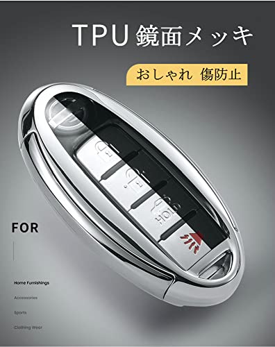 Yoshinari NISSAN Infiniti Smart Key Case Key Holder for Nissan Days Serena X-Trail Elgrand Skyline Note Cube Juke Etc. Luxury Key Case Stylish St