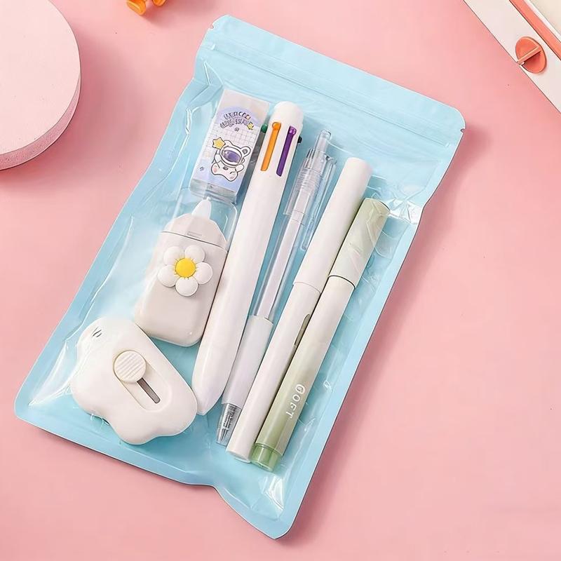 

7-in-1 Stationery Set Birthday Present Back to School Gift Pencil Eraser Students Prize School Office Correction Tape Kids