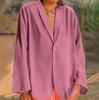 Women's Fashion Solid Color V-neck Long Sleeve Button Casual Cardigan Coat