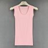 Solid, ermeløs dame-singel-vest for kvinner, sommer, uformelt korsett-topp kvinne, grunnleggende u-hals, høy stretch, slank tank, Y2K-klær 20788