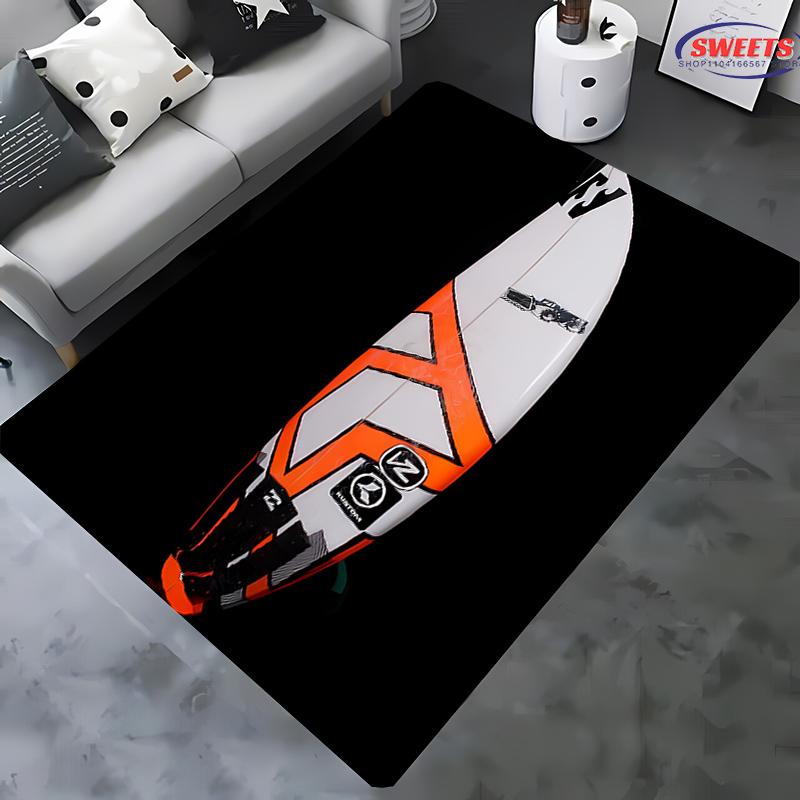 Surfboard 3D Printed Carpet Sport Theme Anti Slip Floor Mat for Living Room Bedroom Sofa Decor Rug