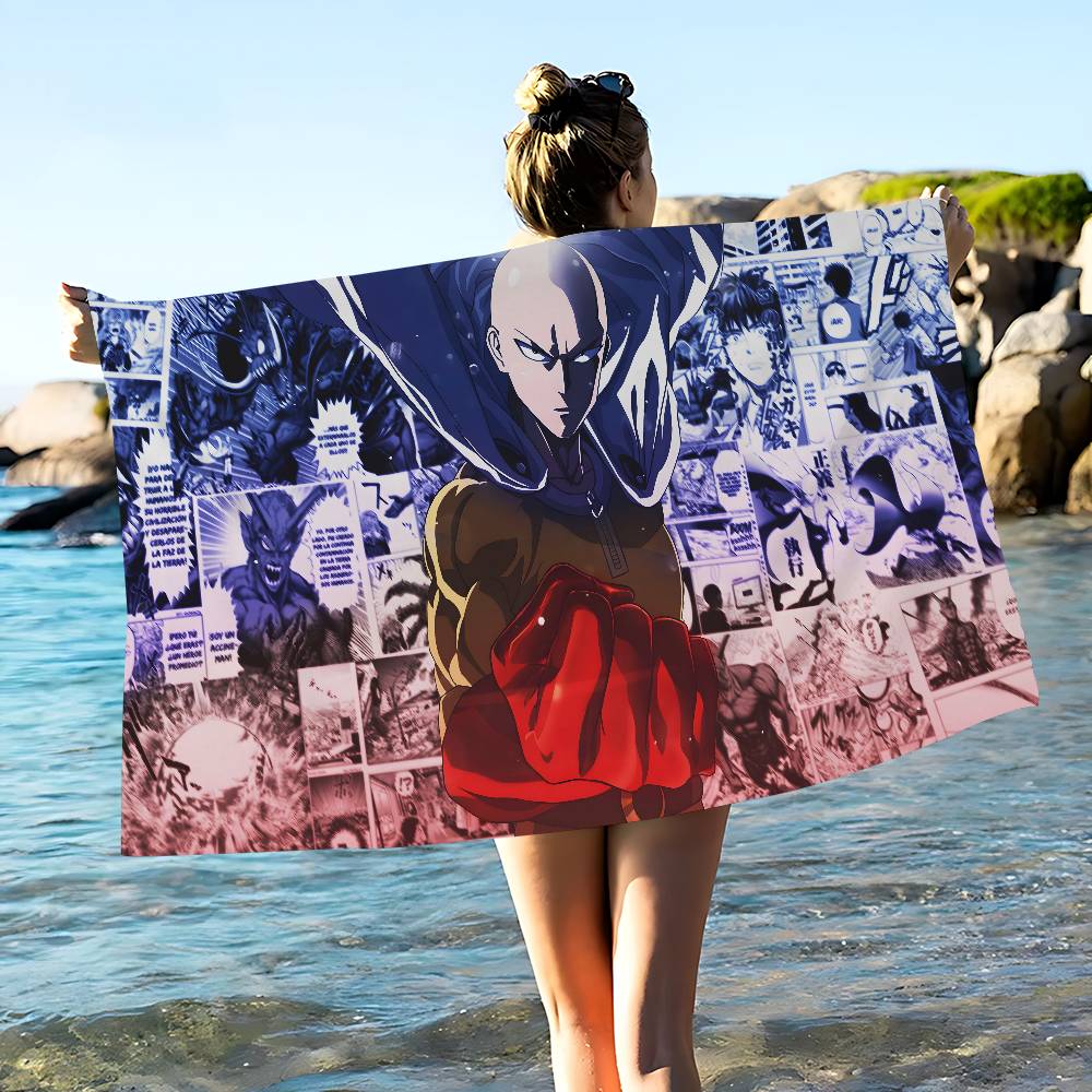 One-PunchS Man Anime Microfiber Beach Towel Absorbent Quick dry Soft Yoga Swimming Resort Mountain Climbing Towel