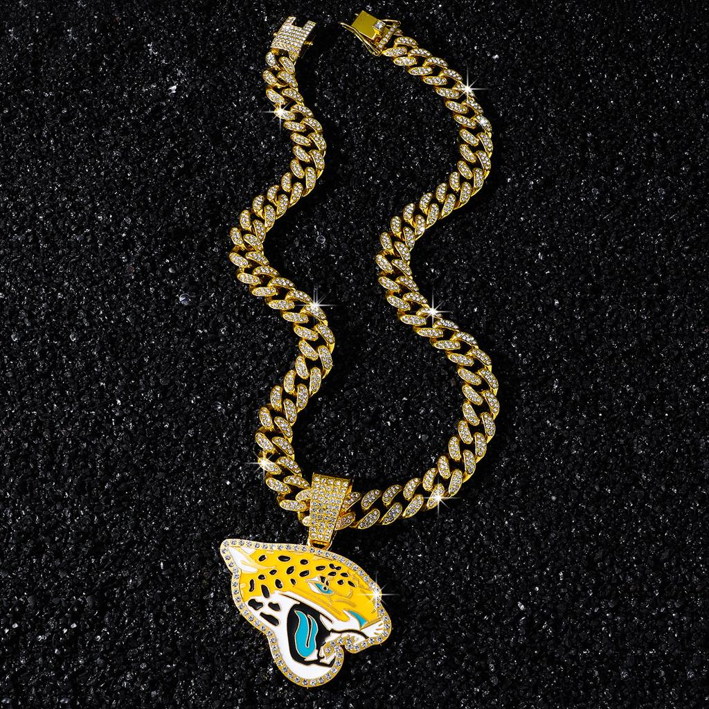 Jewelry for Resellers New Men's Natural Stone Chain Sporty Style Personalized Flat Leopard Head Pendant Necklace Gift