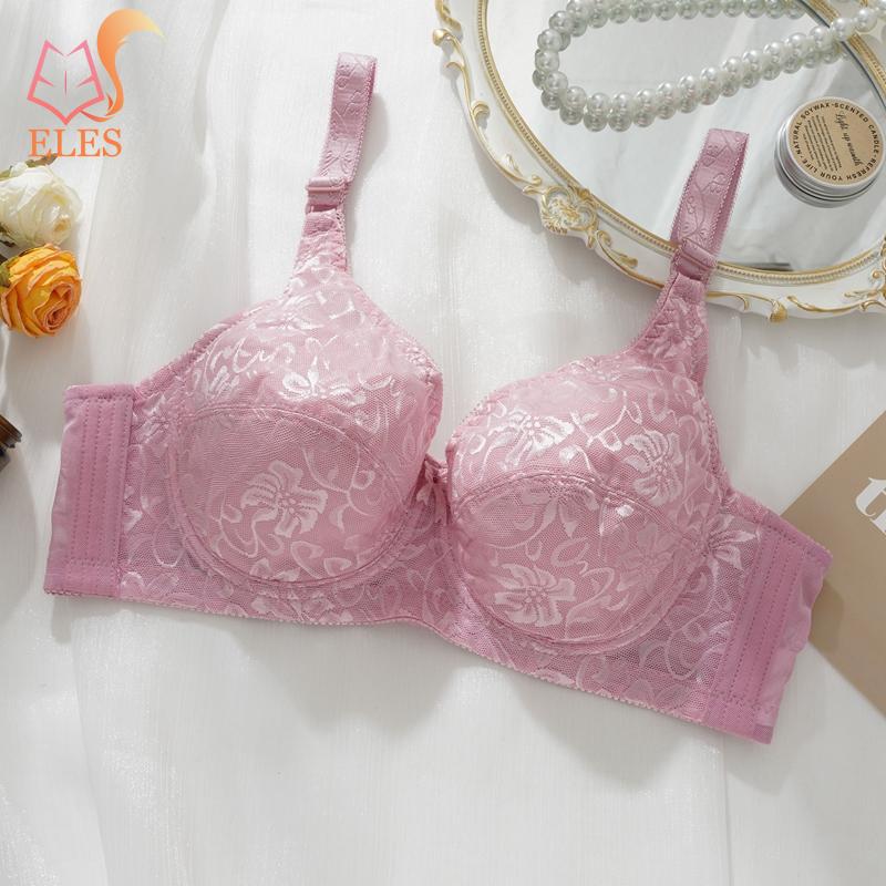 

Большой размер Легкий бюстгальтер без подкладки Сексуальное кружево Беспроводной Полная чашка Женский Бюстгальтеры без косточек XL розовый