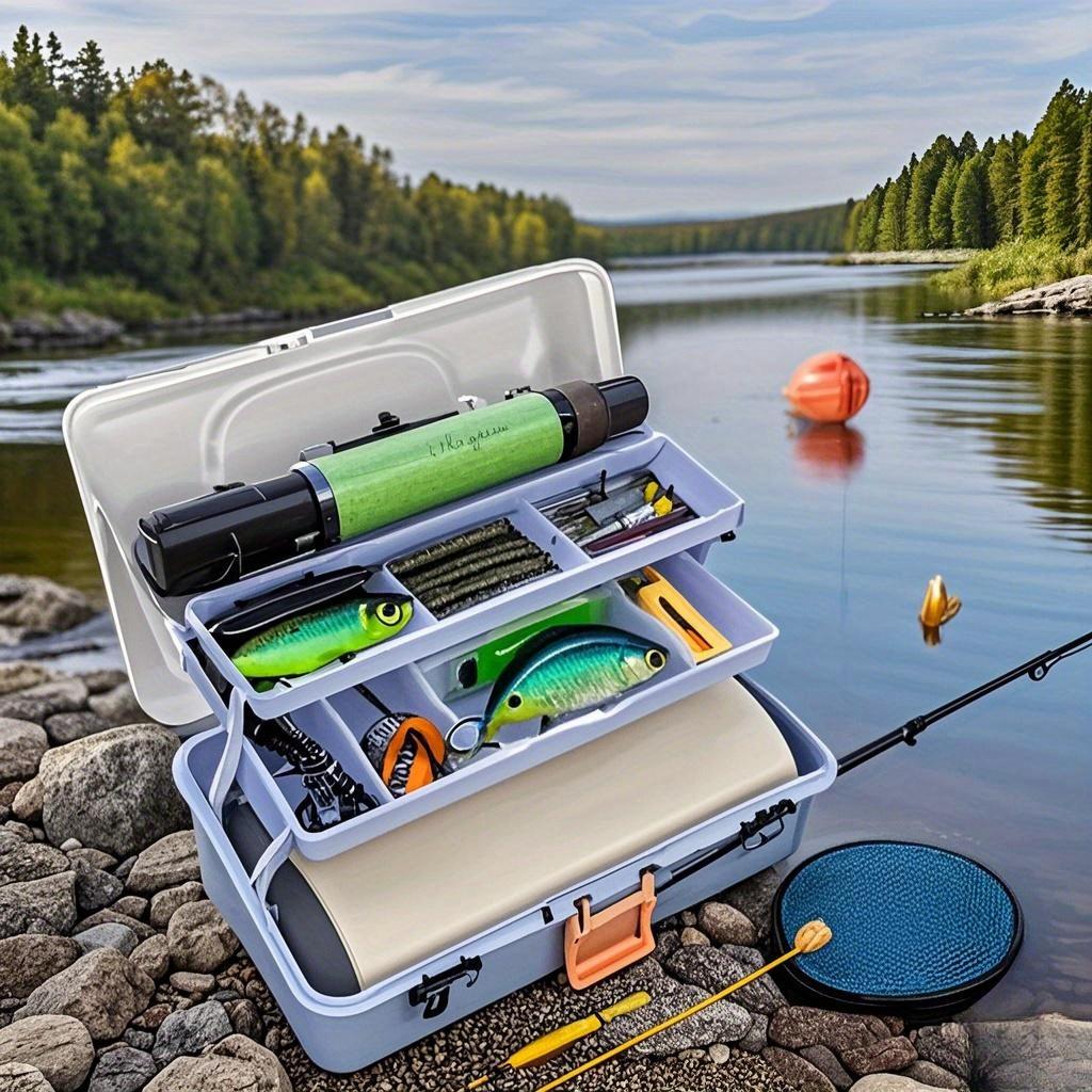 3-Layer Waterproof Fishing Tackle Box with Lock Closure,Multiple Compartments for Lures and Gear, Ideal for Camping and Fishing, Fishing Gear