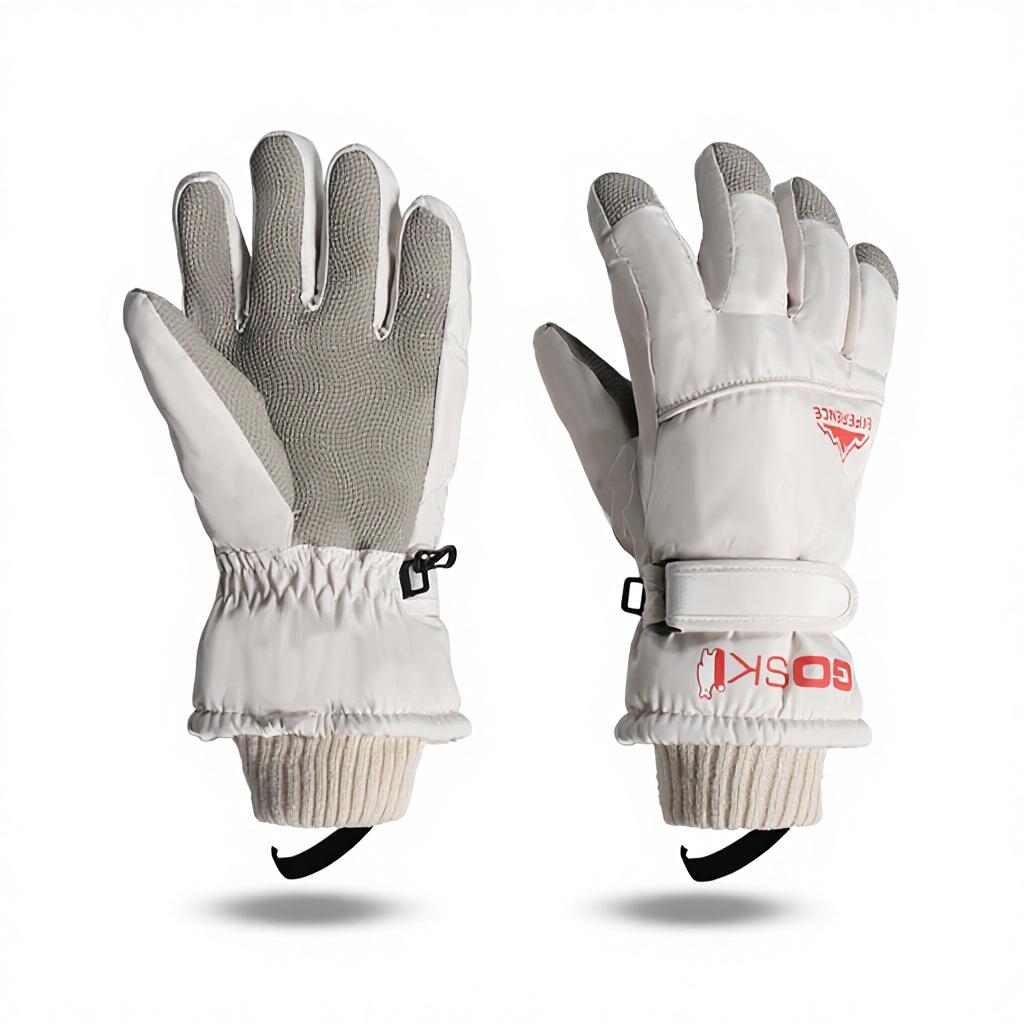 Winter Warm Children s Ski Gloves Cotton/Spandex Fleece-Lined Cold-Resistant Water-Repellent Wrist-Length Needle Detection Standard
