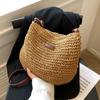 Designer Lässige Sommer Handgefertigte Rattan Schultertasche Stroh Gestrickte Geldbörsen und Handtaschen Damen Handtasche Umhängetaschen für Damen