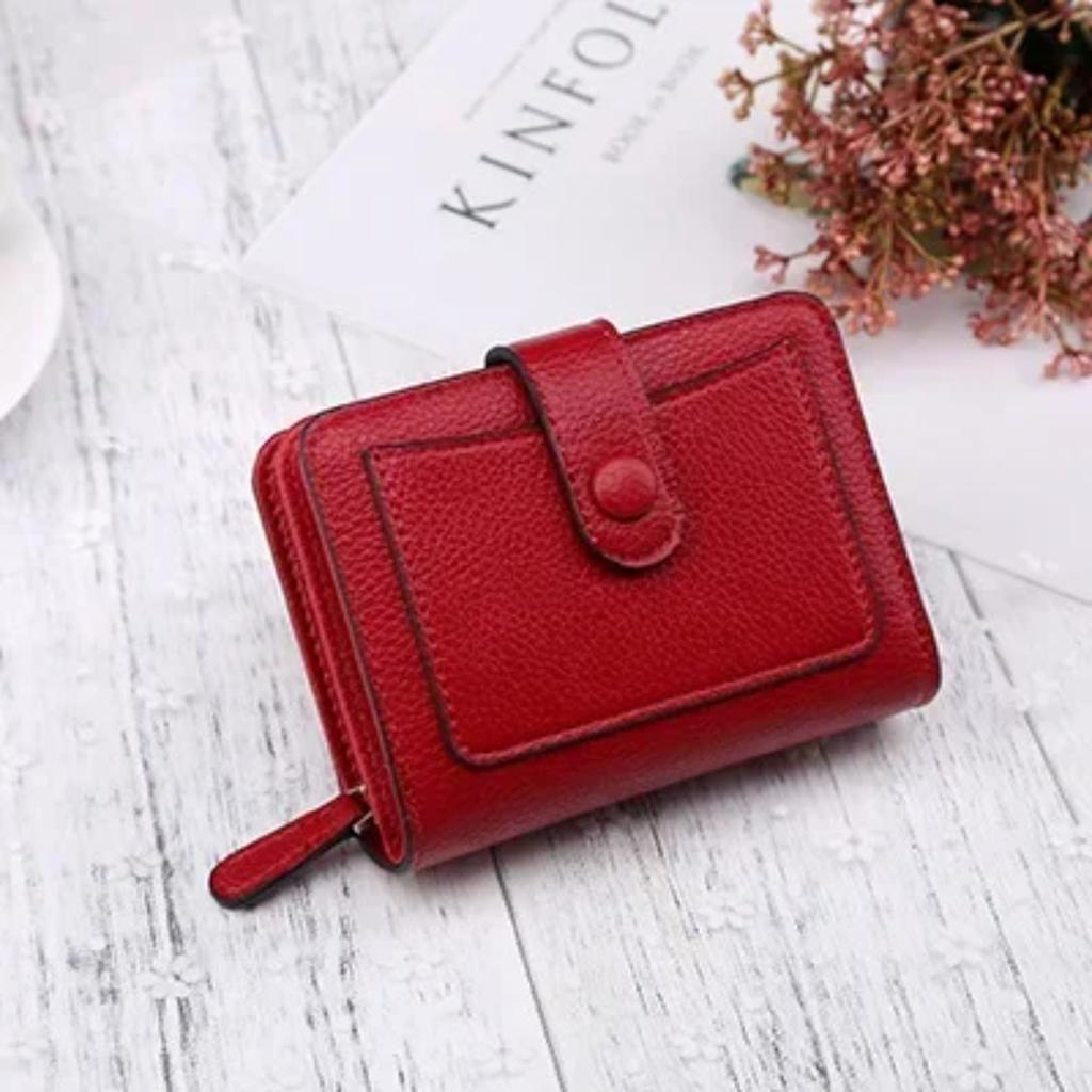 Women Wallets   Luxury Brand Red Black Small Mini Coin Purse Hasp Card Holder Lady Wallet Zipper Female Leather Buckle