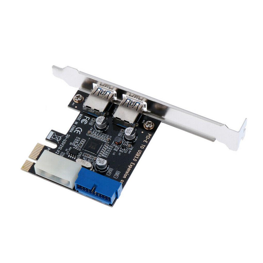 PCI-E To USB 3 0 Express Expansion Card 20 Pin 2 Ports 5Gbps Controller Hub Adapter Board Motherboard Mainboard Spare