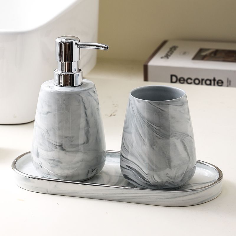 Creative Ink Ceramic Lotion Bottle Bathroom Press Soap Dispenser Porcelain Shampoo Bottling Mouthwash Cup Toothbrush Holder Home