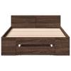 Bed Frame with Drawer Brown Oak Effect 75 X 190 Cm Engineered Wood