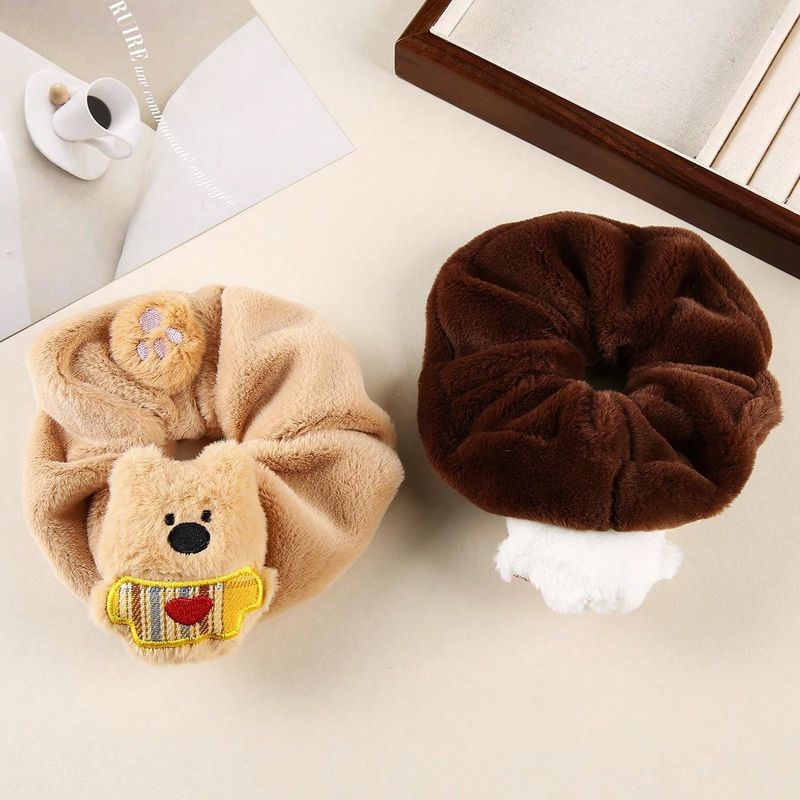 1pc Autumn and Winter Cute Cartoon Plush Bear Doll Large Intestine Hairband Headrope Sweet Hair Tie Headpiece