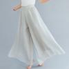 Summer New Large Size Cotton and Linen Casual Wide Leg Pants Women Elastic Waist Solid Vintage Loose Trousers Women Elegant Slim Fit Baggy Pants 26494
